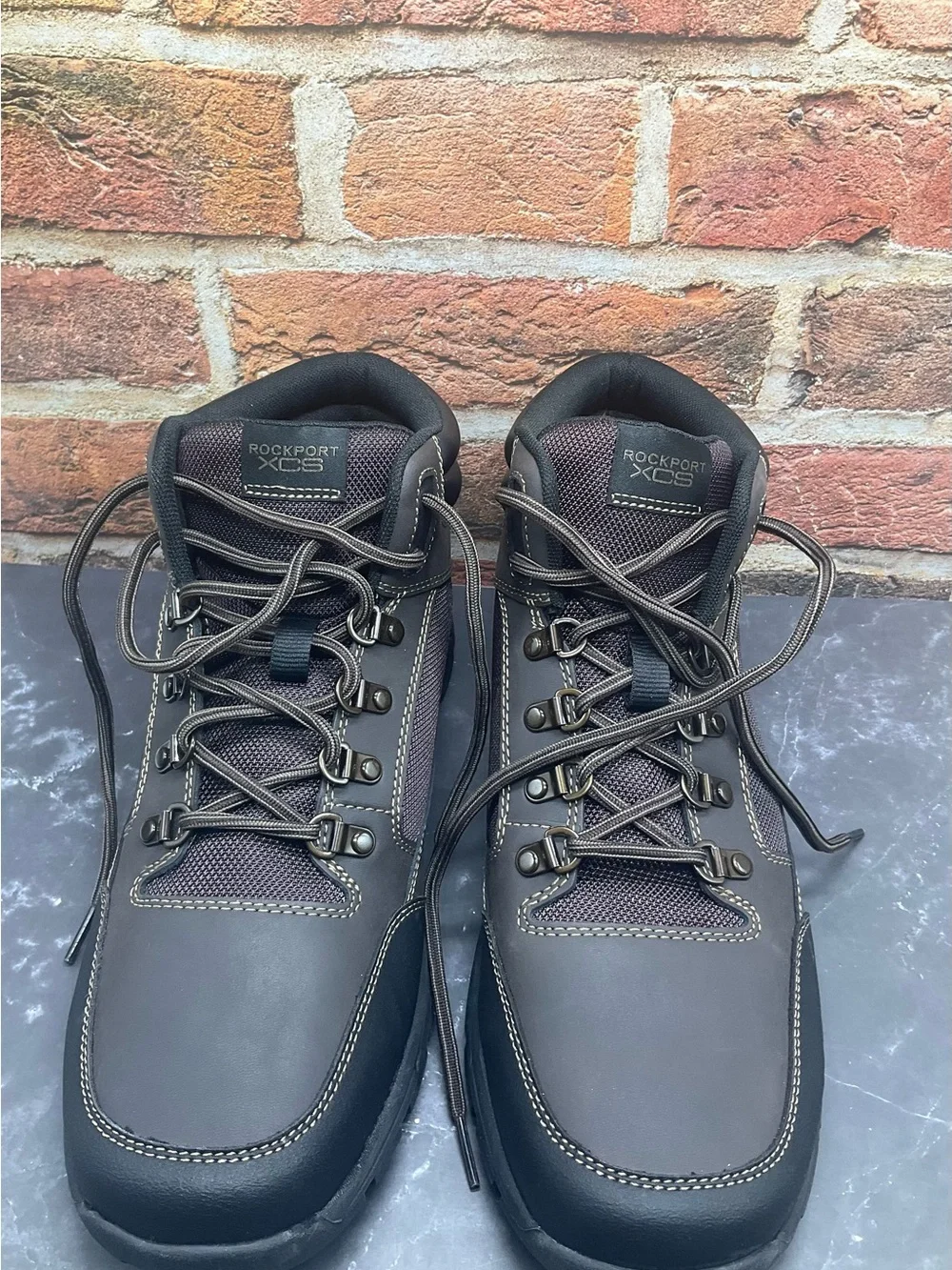Rockport XCS Road & Trail Alpine Boots Brown Leather Hiking Men’s Sz 12